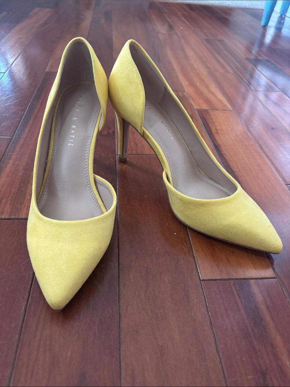 Kelly & Katie Yellow Pointed Toe Stiletto Heels